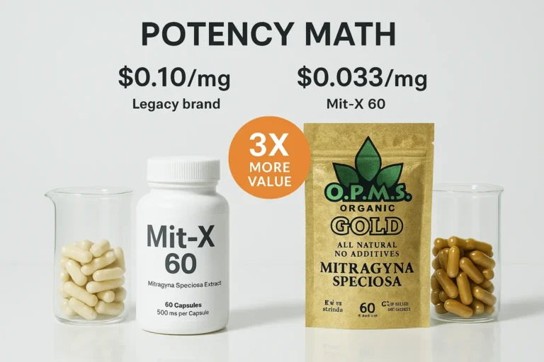 Mit-X 60 vs. OPMS Gold: A Potency and Price Comparison for Kratom Extract Capsules