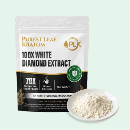 100X WHITE DIAMOND NEAR TASTELESS Kratom Extract - Lowest Bitterness Extract
